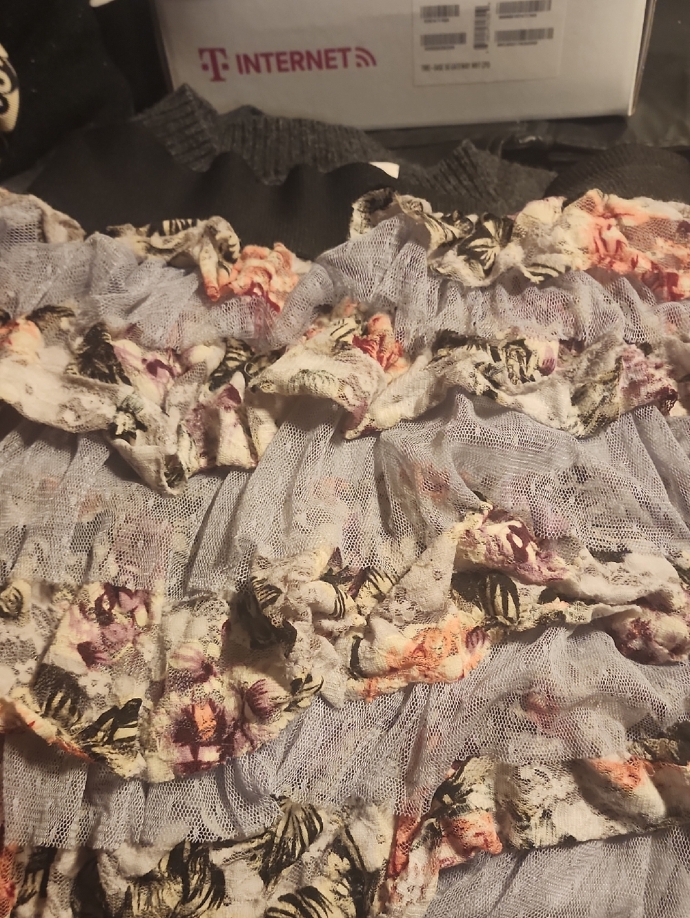 Rue21 Lavender Floral Ruffled Midi Skirt